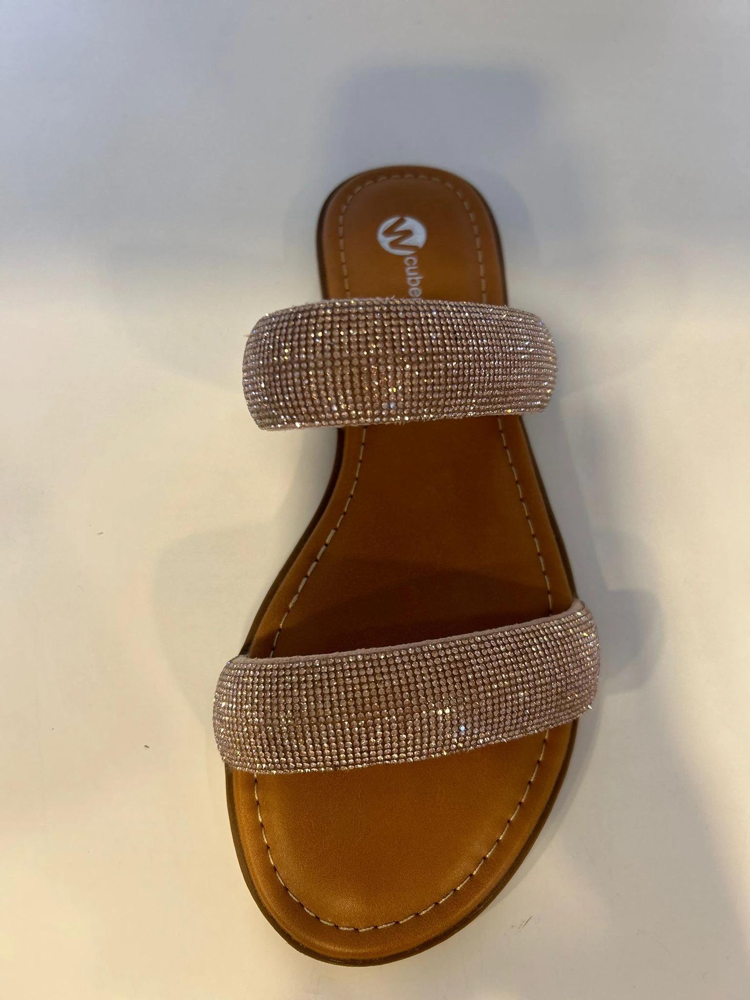 CIABATTA CON BRILLANTI ARGENTO E ROSA art.46056