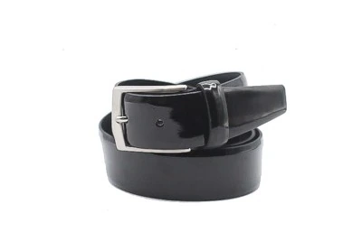 CINTURA ELEGANTE, ARTIGIANALE NS PRODUZIONE, IN VERNICE LUCIDA LISCIA BLU DA 3 cm