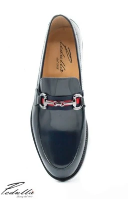 MOCASSINO MOD.GUCCI UOMO IN PELLE DI VITELLO, SPAZZOLATO BLU, SUOLA IN CUOIO 317