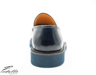 MOCASSINO UOMO, ABRASIVATO BLU, FONDO LIGHT BLU 311