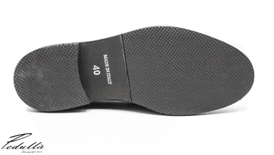 MOCASSINO UOMO CON NAPPINE, ABRASIVATO BLU FONDO NERO 313