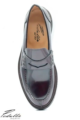 MOCASSINI UOMO, COLLEGE ABRASIVATO BORDEAUX, FONDO LIGHT NERO 334
