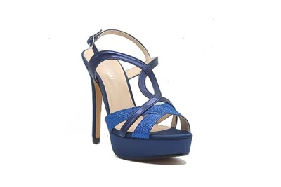 SANDALO DONNA ARMANDO OLIVIERI RASO/PELLE/GLITTER BLU - PRLLE/GLITTER ARGENTO - NUDE - PLATINO ART.36421 TACCO 13