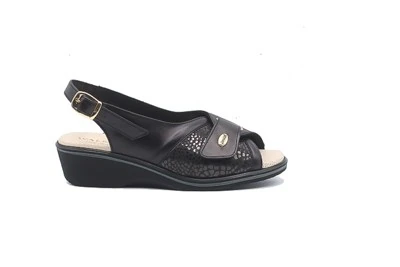 SANDALO DONNA SUSIMODA 2227/14 NAPPA/STRETCH NERO/NERO