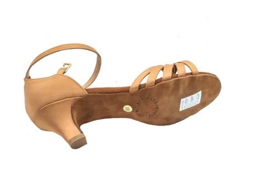 SCARPA DONNA DA BALLO PEDULLA' ART.130 RASO-TAN-NODO CUOIO TACCO 5 CM