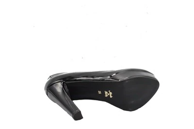 SCARPA DONNA PEDULLA' DÉCOLLETÉ 715 VERNICE NERO TACCO 12 cm PLATEAU 3 cm