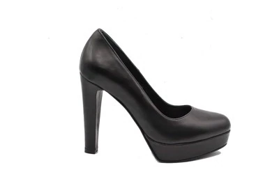 SCARPA DONNA PEDULLA' DÉCOLLETÉ 715 VITELLO NERO TACCO 12 cm PLATEAU 3 cm