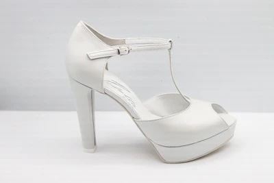 SANDALO SPOSA PEDULLA' PERLATO BIANCO ART. 430 TACCO 12 CM PLATEAU 2,5 CM