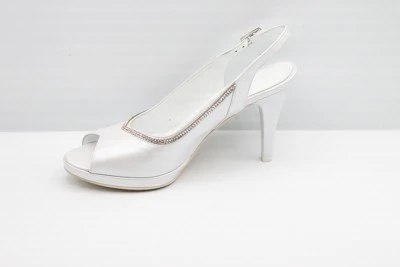 SCARPA SPOSA ARMANDO OLIVIERI PERLATO BIANCO/STRASS ART. 806 TACCO 10 CM