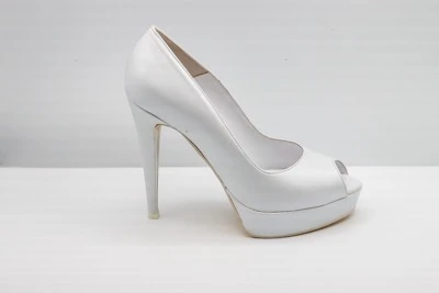 SCARPA SPOSA ARMANDO OLIVIERI OPEN TOE PERLATO BIANCO ART. 432 TACCO 12 CM