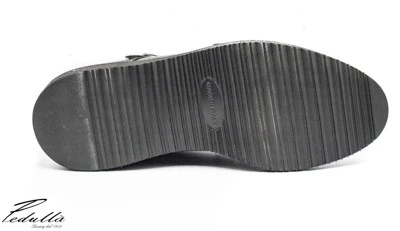 SCARPA UOMO BLU CON DOPPIA FIBBIA ARGENTO, FONDO NERO 321(ZEPPA)