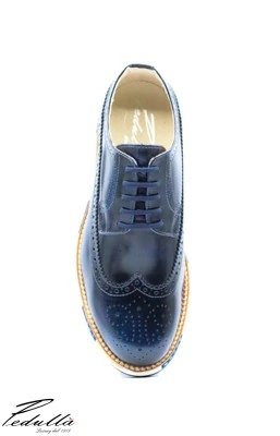 SCARPE UOMO ARTIGIANALI INGLESINA BLU 493